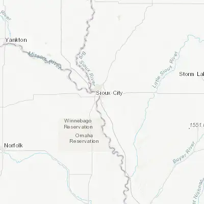 Map showing location of Sergeant Bluff (42.403880, -96.358640)