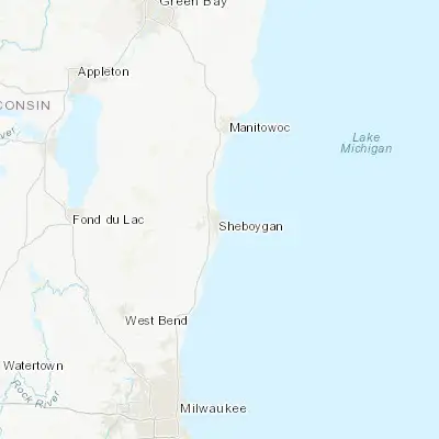 Map showing location of Sheboygan (43.750830, -87.714530)