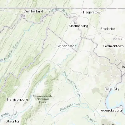 Map showing location of Shenandoah Farms (38.981780, -78.075550)
