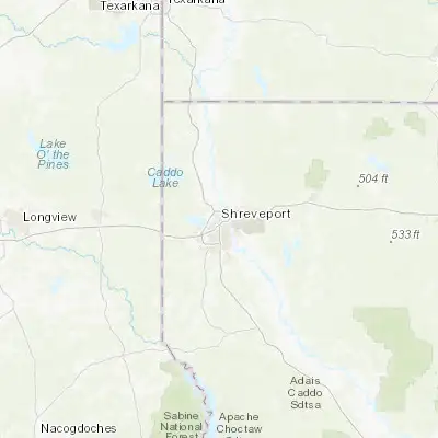 Map showing location of Shreveport (32.525150, -93.750180)
