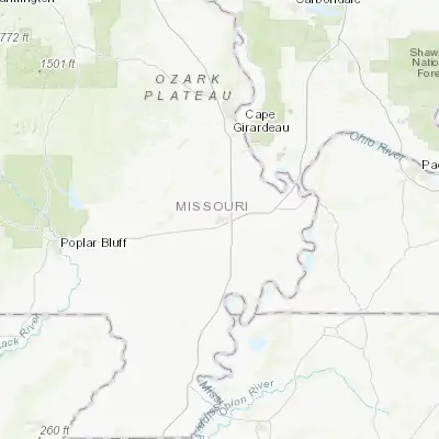 Map showing location of Sikeston (36.876720, -89.587860)