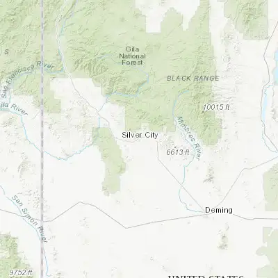 Map showing location of Silver City (32.770070, -108.280330)