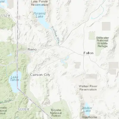 Map showing location of Silver Springs (39.415470, -119.224610)