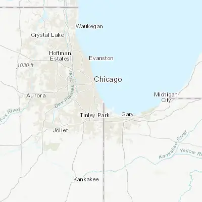 Map showing location of South Chicago (41.739770, -87.554250)
