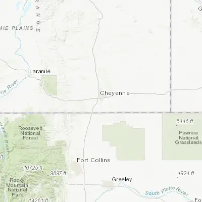 Map showing location of South Greeley (41.096930, -104.806360)