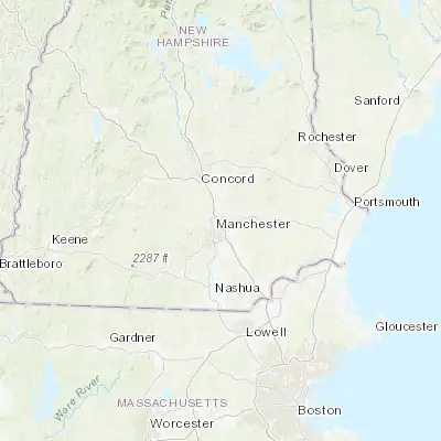 Map showing location of South Hooksett (43.026470, -71.435340)