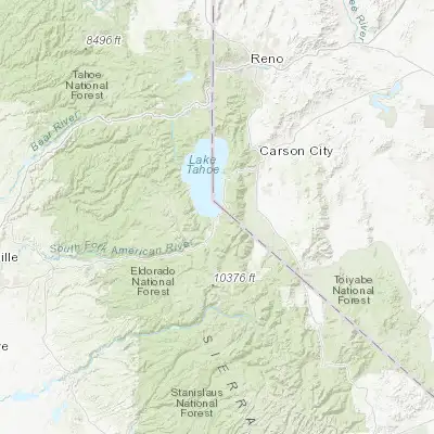 Map showing location of South Lake Tahoe (38.933240, -119.984350)