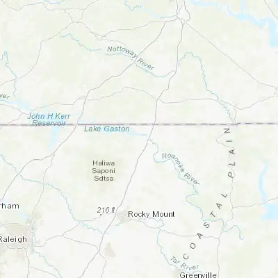 Map showing location of South Rosemary (36.451540, -77.697200)