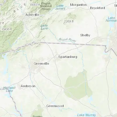 Map showing location of Spartanburg (34.949570, -81.932050)