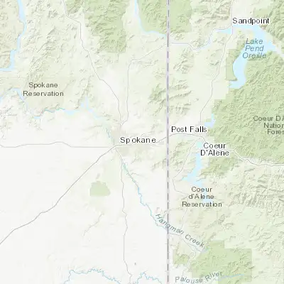 Map showing location of Spokane Valley (47.673230, -117.239370)