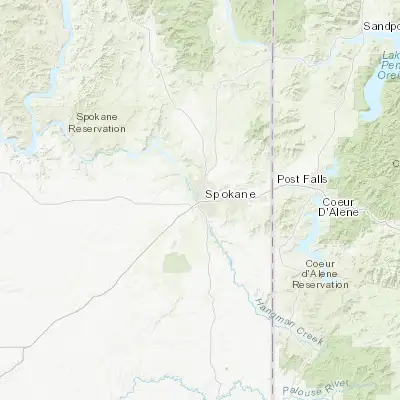 Map showing location of Spokane (47.659660, -117.429080)