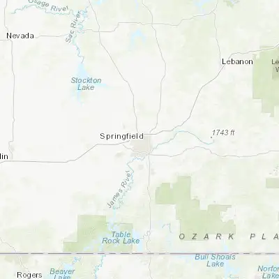 Map showing location of Springfield (37.215330, -93.298240)