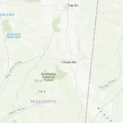 Map showing location of Starkville (33.450490, -88.819610)
