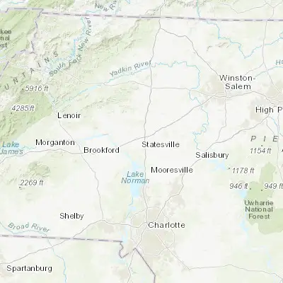 Map showing location of Statesville (35.782640, -80.887300)