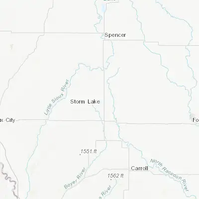 Map showing location of Storm Lake (42.641090, -95.209720)