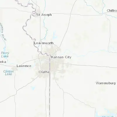 Map showing location of Sugar Creek (39.109730, -94.444670)