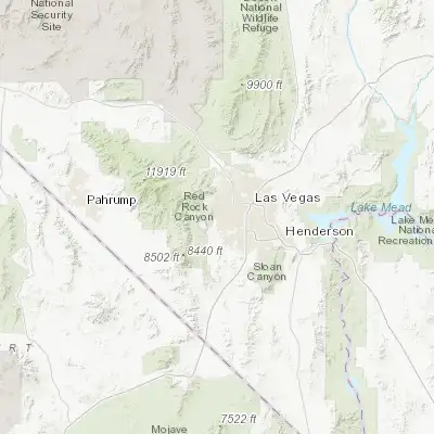 Map showing location of Summerlin South (36.117080, -115.330010)