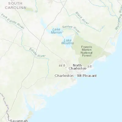 Map showing location of Summerville (33.018500, -80.175650)
