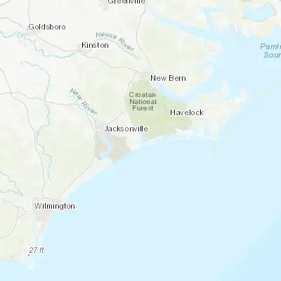 Map showing location of Swansboro (34.687660, -77.119120)