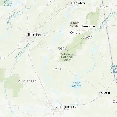 Map showing location of Sylacauga (33.173170, -86.251640)