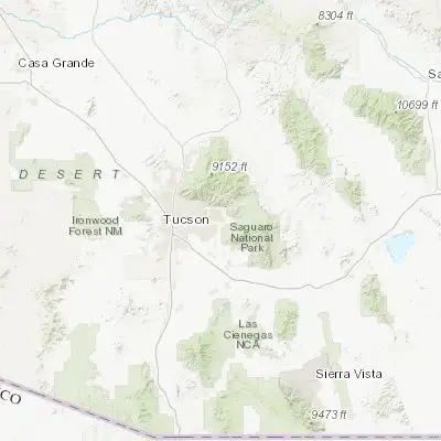 Map showing location of Tanque Verde (32.251740, -110.737310)
