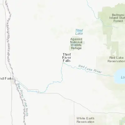 Map showing location of Thief River Falls (48.119140, -96.181150)