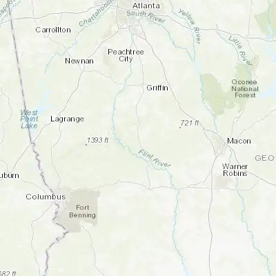 Map showing location of Thomaston (32.888190, -84.326590)