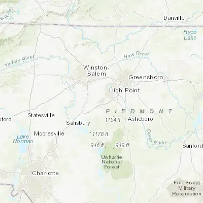 Map showing location of Thomasville (35.882640, -80.081990)