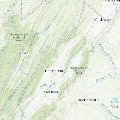 Map showing location of Timberville (38.639010, -78.773910)
