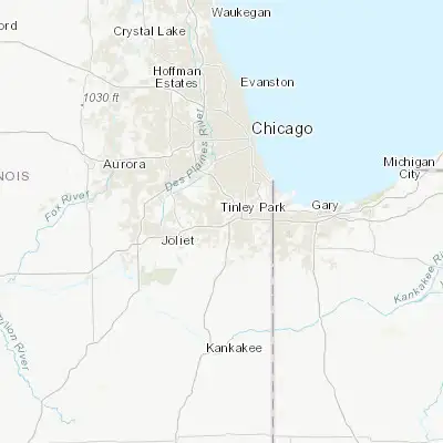 Map showing location of Tinley Park (41.573370, -87.784490)
