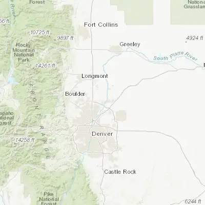 Map showing location of Todd Creek (39.978040, -104.873310)