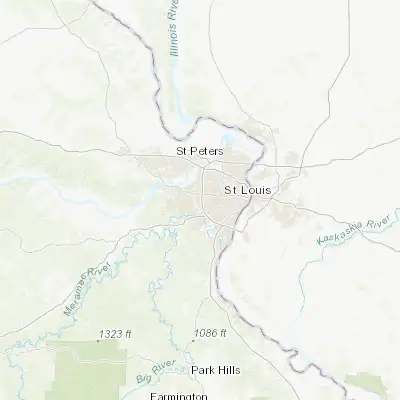 Map showing location of Town and Country (38.612280, -90.463450)