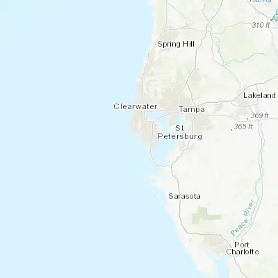 Map showing location of Treasure Island (27.769190, -82.768990)