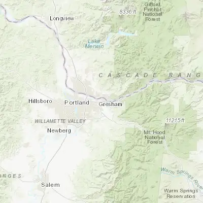 Map showing location of Troutdale (45.539290, -122.387310)