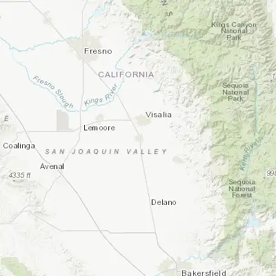 Map showing location of Tulare (36.207730, -119.347340)