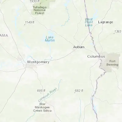 Map showing location of Tuskegee (32.424150, -85.690960)