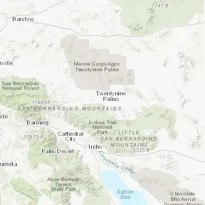 Map showing location of Twentynine Palms (34.135560, -116.054170)