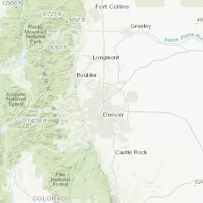Map showing location of Twin Lakes (39.824990, -105.004700)