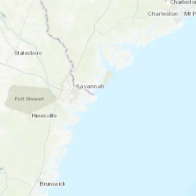 Map showing location of Tybee Island (32.000220, -80.845670)