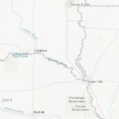 Map showing location of Vermillion (42.779440, -96.929210)
