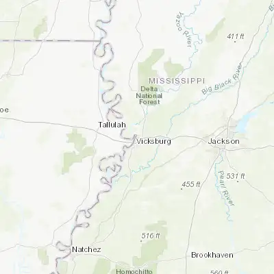 Map showing location of Vicksburg (32.352650, -90.877880)