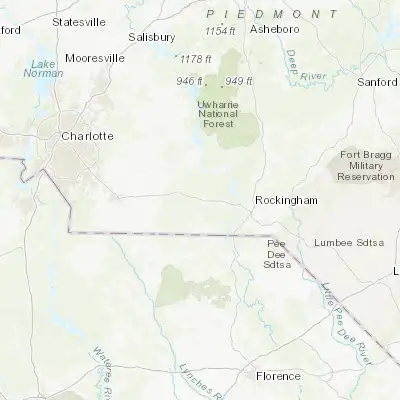 Map showing location of Wadesboro (34.968210, -80.076730)