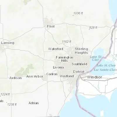 Map showing location of Walled Lake (42.537810, -83.481050)