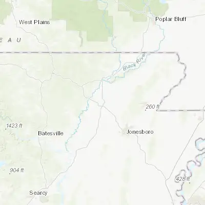 Map showing location of Walnut Ridge (36.068400, -90.955950)