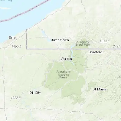 Map showing location of Warren (41.843950, -79.145040)