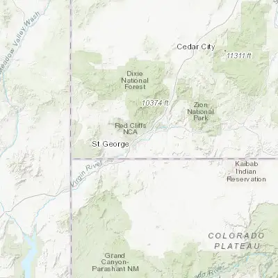 Map showing location of Washington (37.130540, -113.508290)