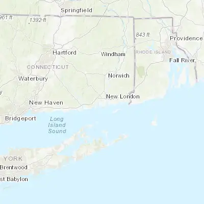 Map showing location of Waterford (41.341700, -72.135970)
