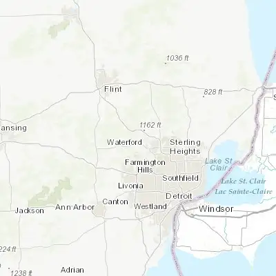 Map showing location of Waterford (42.693030, -83.411810)