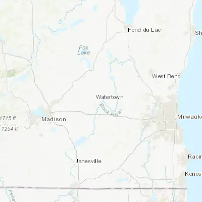 Map showing location of Watertown (43.194720, -88.728990)