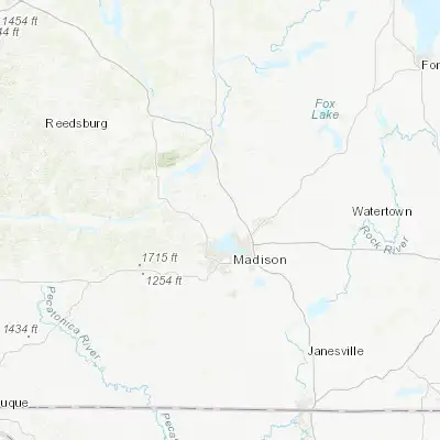 Map showing location of Waunakee (43.191940, -89.455670)